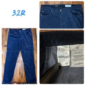 AG Adriano Goldschmied Anthropologie Women’s Blue Velvet Pants